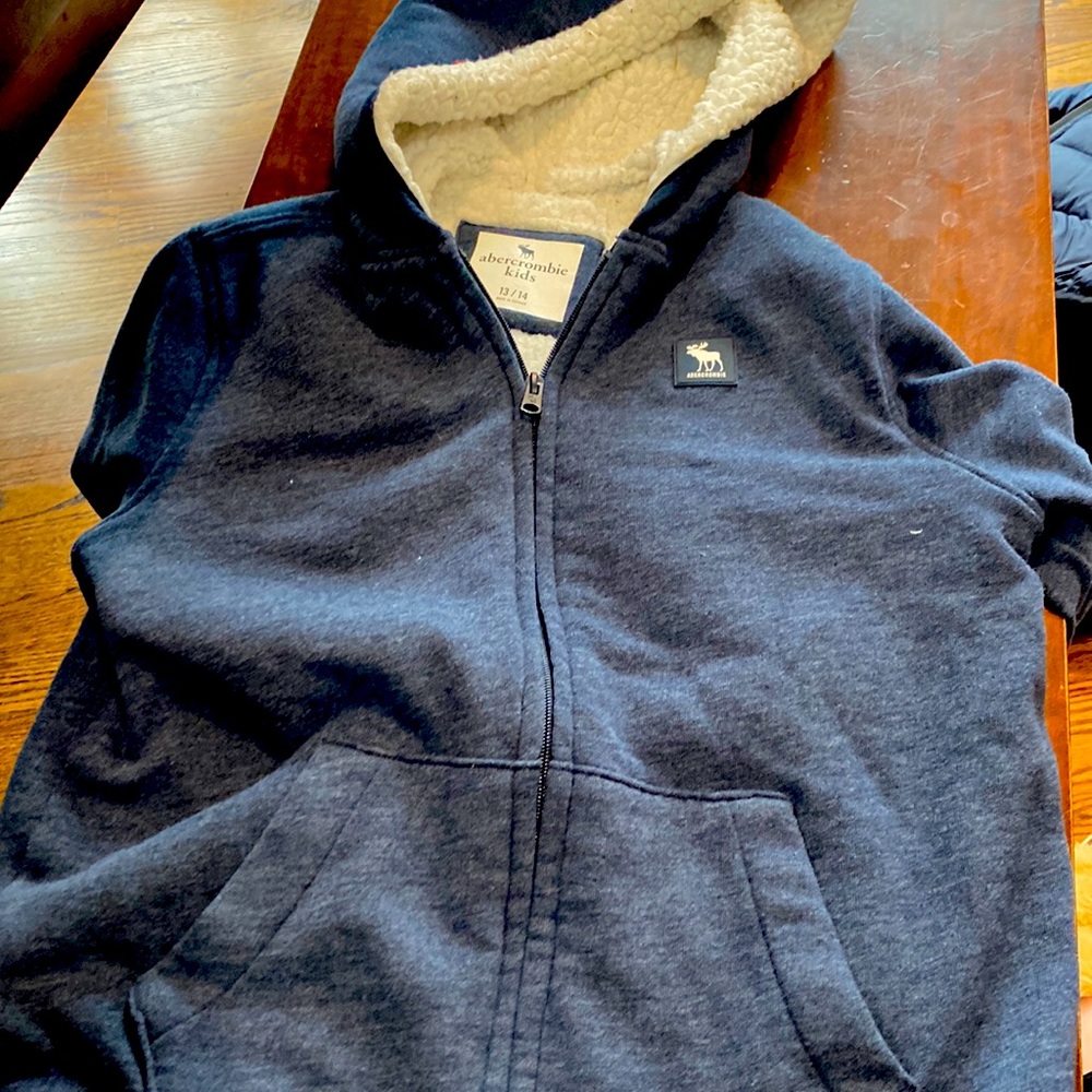 Abercrombie boys size 13/14. Blue fleece full zip